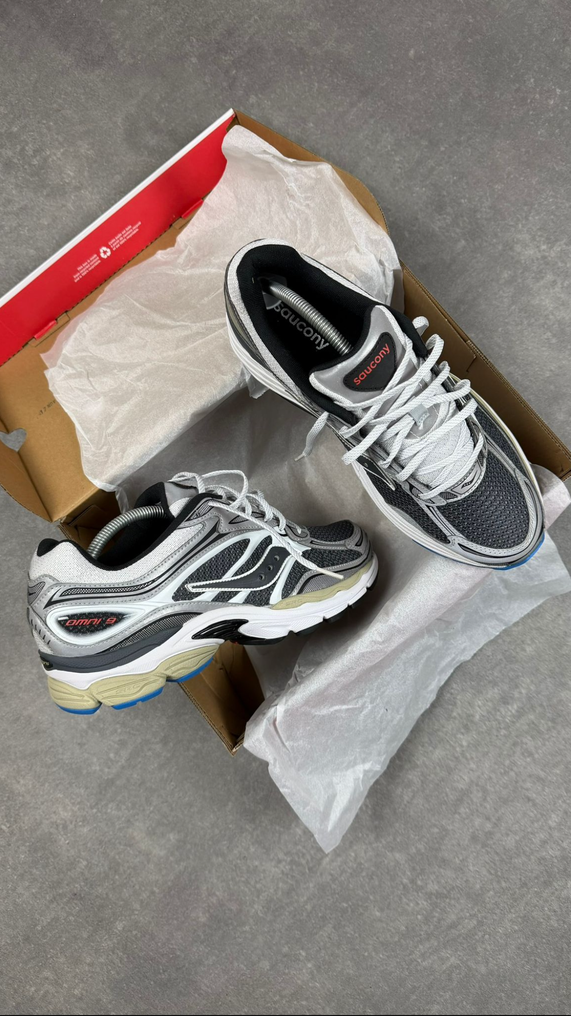 Saucony Pro Grid Omni 9 Grey Silver